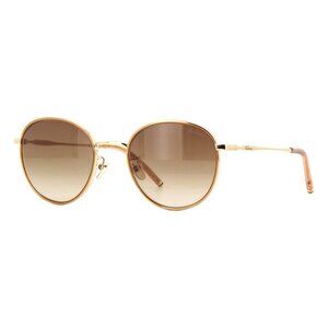 New MULBERRY Gold Round SML259 300K Sunglasses Women